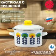 Кастрюля 4 л, эмалированная, Семицвет, 01-Б1614/4 /г. Магнитогорск/