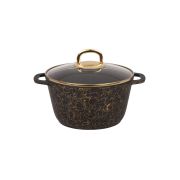 Кастрюля KUKMARA Грация 3,5 л, кчз35а, алюминий, антипригарное покрытие, литые ручки, крышка стекло